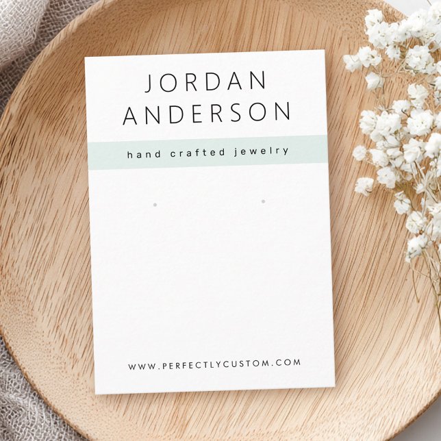 Modern pale dusty sea green white earring cards (Modern pale dusty sea green white earring cards)