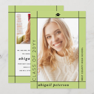 Modern pale green Class of 2025 graduation photo Announcement