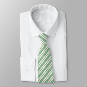 Modern pale green &white stripes tie
