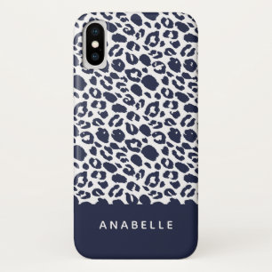 Modern pale grey and white animal leopard print Case-Mate iPhone case