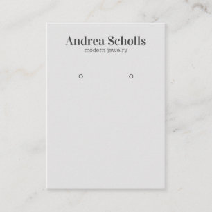 Modern Pale Grey Bold Jewellery Earring Display Business Card