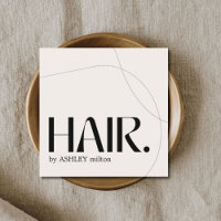 Modern Pale Pastel Beige Abstract Hair Salon