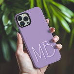 Modern Pale Purple Monogram Initials Contemporary iPhone 16 Pro Max Case<br><div class="desc">Modern Pale Purple Monogram Initials Contemporary Phone 16 Pro Max Cases features a your custom personalised monogram in modern script typography. Perfect for family and friends for birthdays,  Christmas,  holidays,  Mother's Day,  Father's Day and more. Designed by ©2024 Evco Holidays www.zazzle.com/store/evcoholidays</div>