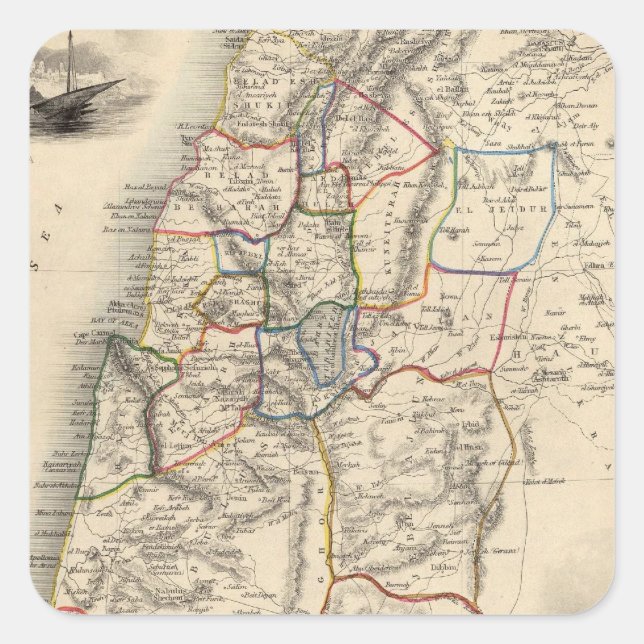 Modern Palestine Square Sticker (Front)