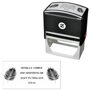 Modern Palm Leaf Botanical Return Address Self-inking Stamp
