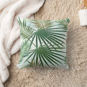Modern Palm Leaves Tropical Jungle Pattern Cushion