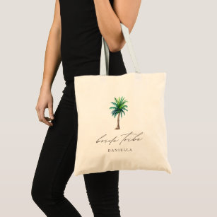 Modern Palm Tree Bride Tribe Bachelorette  Tote Bag
