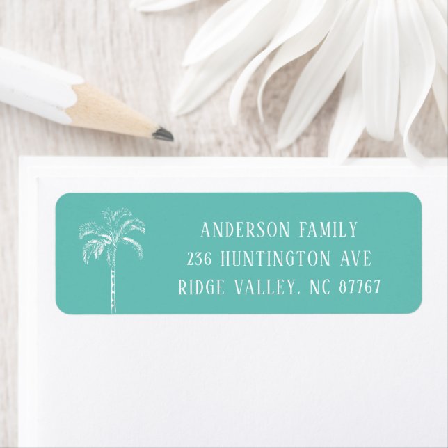 Modern Palm Tree New Address Label (Insitu)