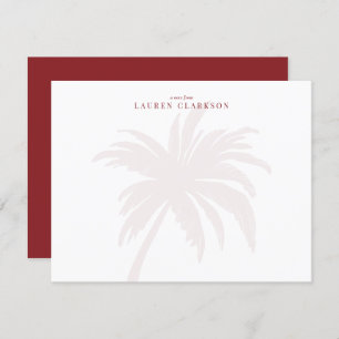 Modern  Palm Tree with Red Typography note card