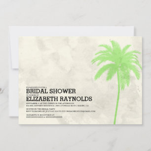 Modern Palm Trees Beach Bridal Shower Invitations