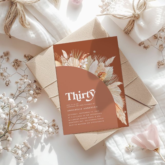 Modern pampas grass 30th birthday terracotta (Creator Uploaded)