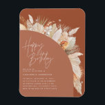 Modern pampas grass  birthday terracotta magnet<br><div class="desc">Modern pampas grass birthday terracotta party invitation design.</div>
