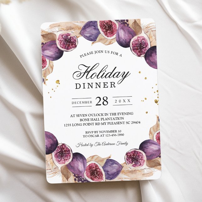 Modern Pampas & Purple Figs Beauty Frame Invitation (Creator Uploaded)