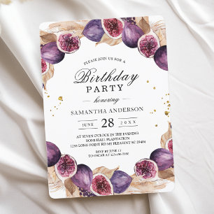 Modern Pampas & Purple Figs Beauty Frame Invitation