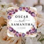 Modern Pampas & Purple Figs Beauty Frame Square Sticker<br><div class="desc">Modern Pampas & Purple Figs Beauty Frame</div>