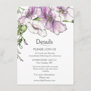 Modern Pansy Enclosure Card