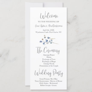 Modern Pansy Wedding Program