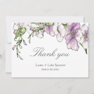Modern Pansy Wedding Thank You Card