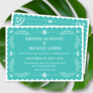 Modern Papel Picado Mexican Wedding Invitation