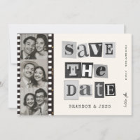 Modern  Paper cut Save the date Photo Qr Code