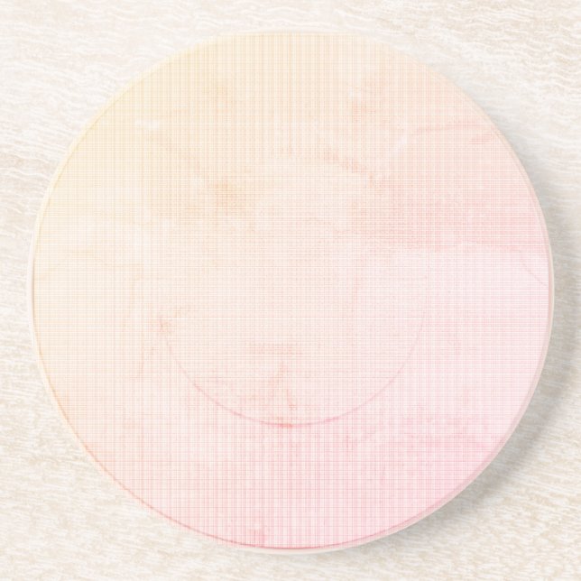 Modern Paradise Peach Pastel Sandstone Coaster (Front)