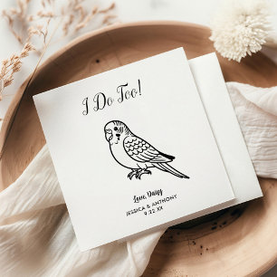 Modern Parakeet Wedding Cocktail Napkins