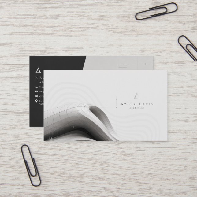 Modern Parametric Futurist Architect Business Card (Front/Back In Situ)