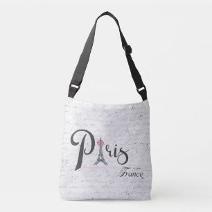 Modern Paris, France Design Heart Chic Crossbody Bag