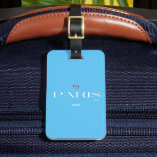 Modern Paris France Heart xoxo Cool Luggage Tag