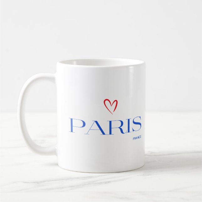 Modern Paris France Text Unique Stylish Coffee Mug (Left)