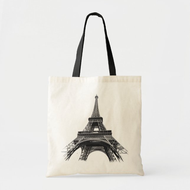 Modern Parisian Eiffel Tower Paris French Tote Bag (Front)