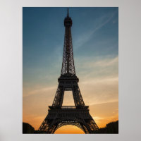 Modern Parisian Sunset Eiffel Tower Paris French  