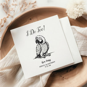 Modern Parrot Wedding Cocktail Napkins