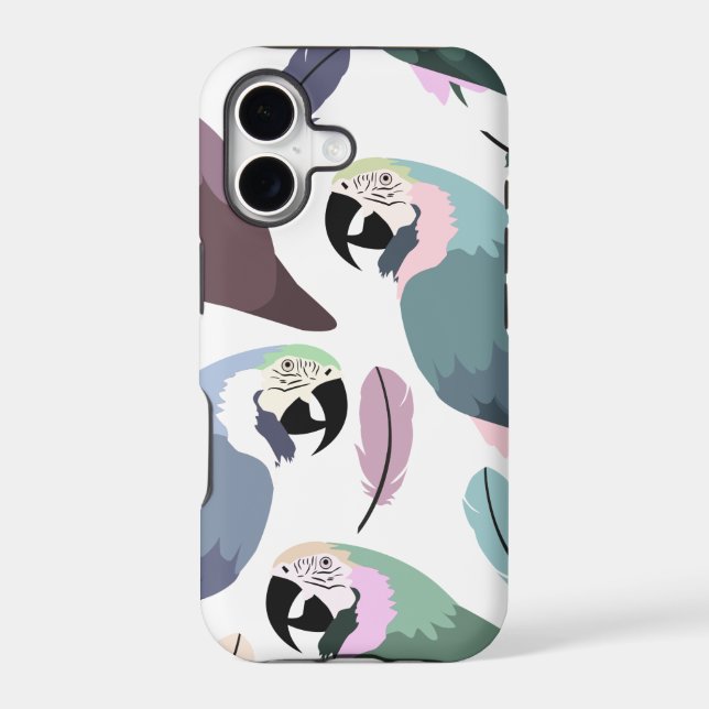 Modern Parrots Tropical Pattern  (Back)