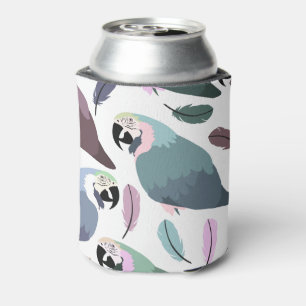 Modern Parrots Tropical Pattern Can Cooler