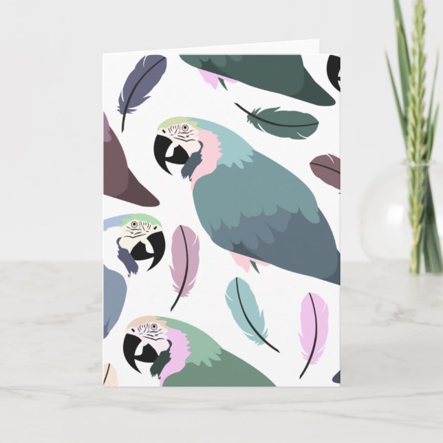 Modern Parrots Tropical Pattern  Card (Front)