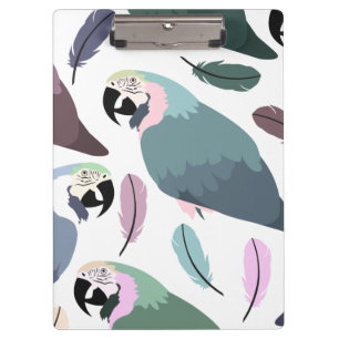 Modern Parrots Tropical Pattern  Clipboard