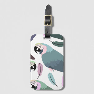Modern Parrots Tropical Pattern  Luggage Tag