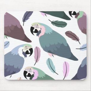 Modern Parrots Tropical Pattern  Mouse Pad