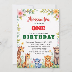 Modern Party Animals Jungle Safari Invitation