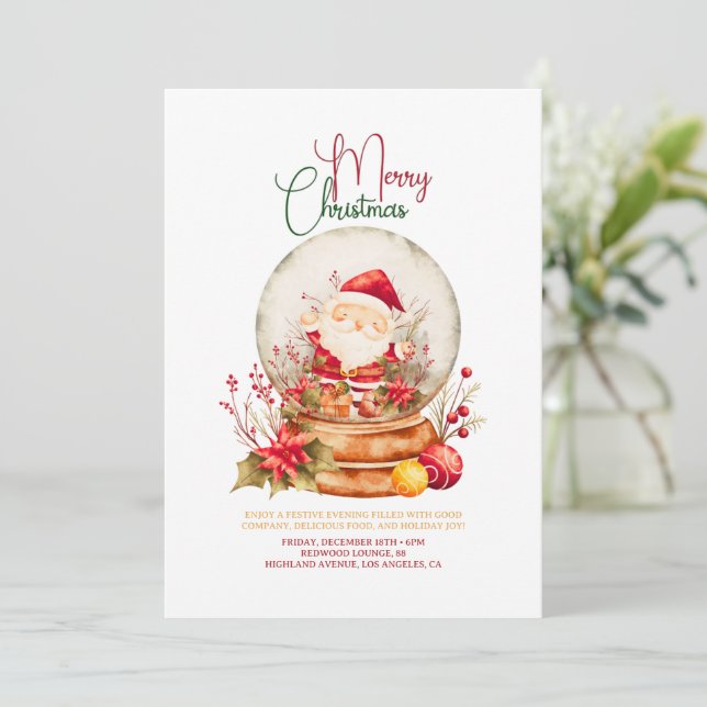 modern party holiday christmas invitations (Standing Front)