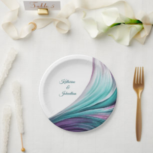 Modern Party Supplies-Purple and Green- Paper Plate