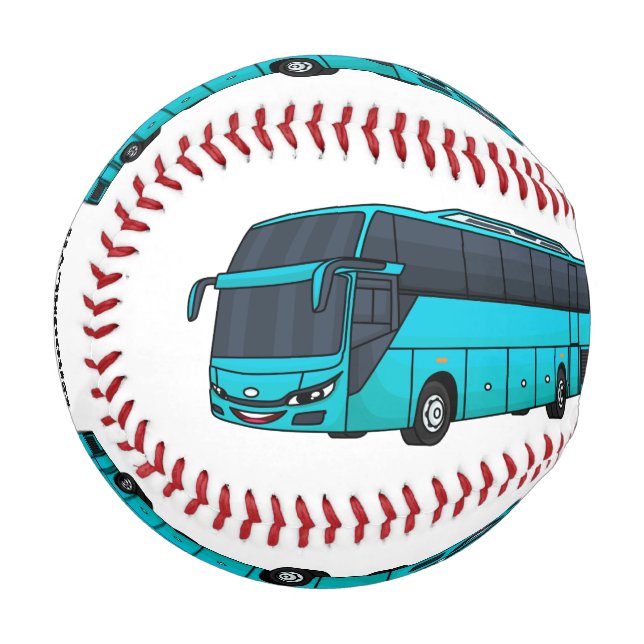 Modern passenger bus cartoon illustration  baseball (Front Left)