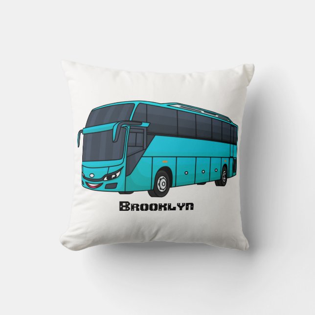 Modern passenger bus cartoon illustration  cushion (Front)