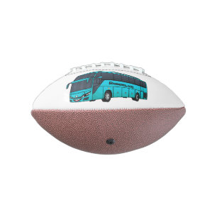Modern passenger bus cartoon illustration football