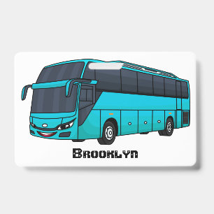 Modern passenger bus cartoon illustration  ID badge