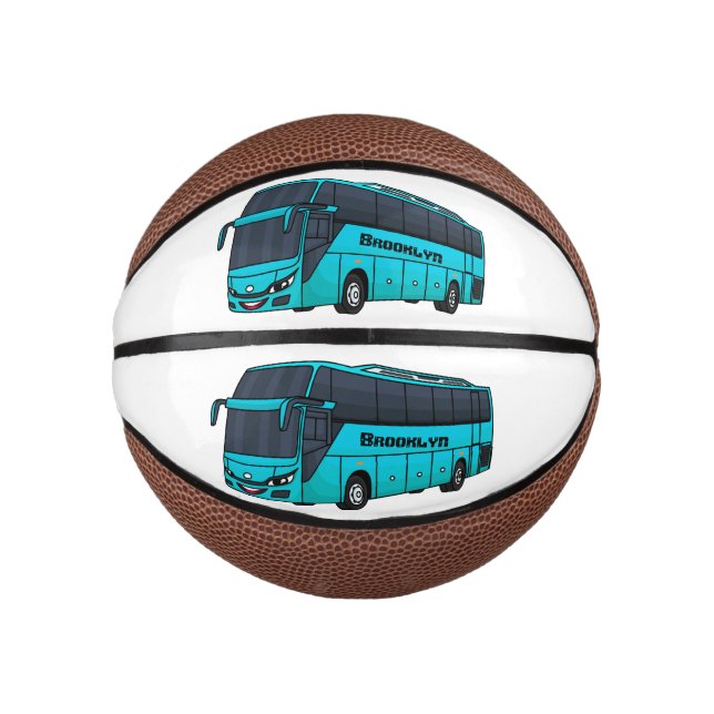 Modern passenger bus cartoon illustration mini basketball (Front)
