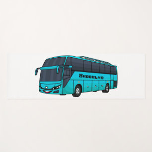 Modern passenger bus cartoon illustration  yoga mat