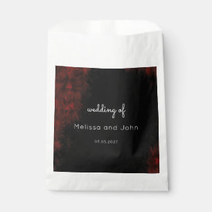 Modern Passionate Red 'n Black Wedding Design Favour Bags