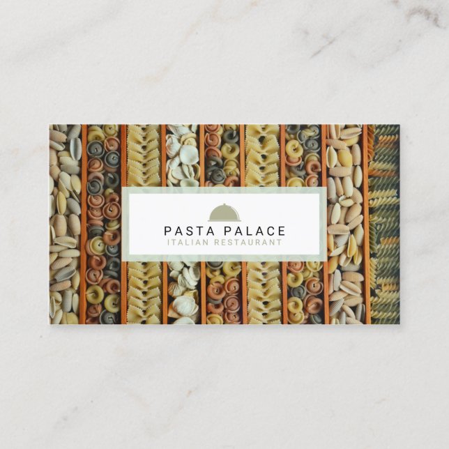Modern Pasta Restaurant Business Card (Front)